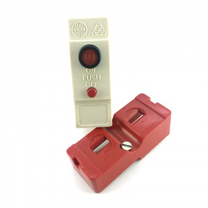 Wylex Red Push Button Plug In 30A 30 Amp With Base Carrier MCB Circuit Breaker Type M2